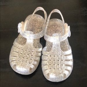 Cat & Jack Silver Sparkle Glitter Jellies US7
